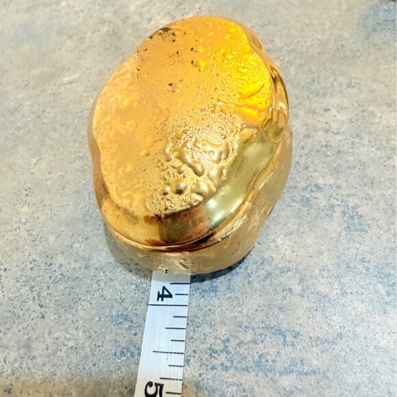 MCM Kingwood Ceramics Trinket Box 22K Weeping Gold Regency Vanity Dish VTG USA - Picture 7 of 15